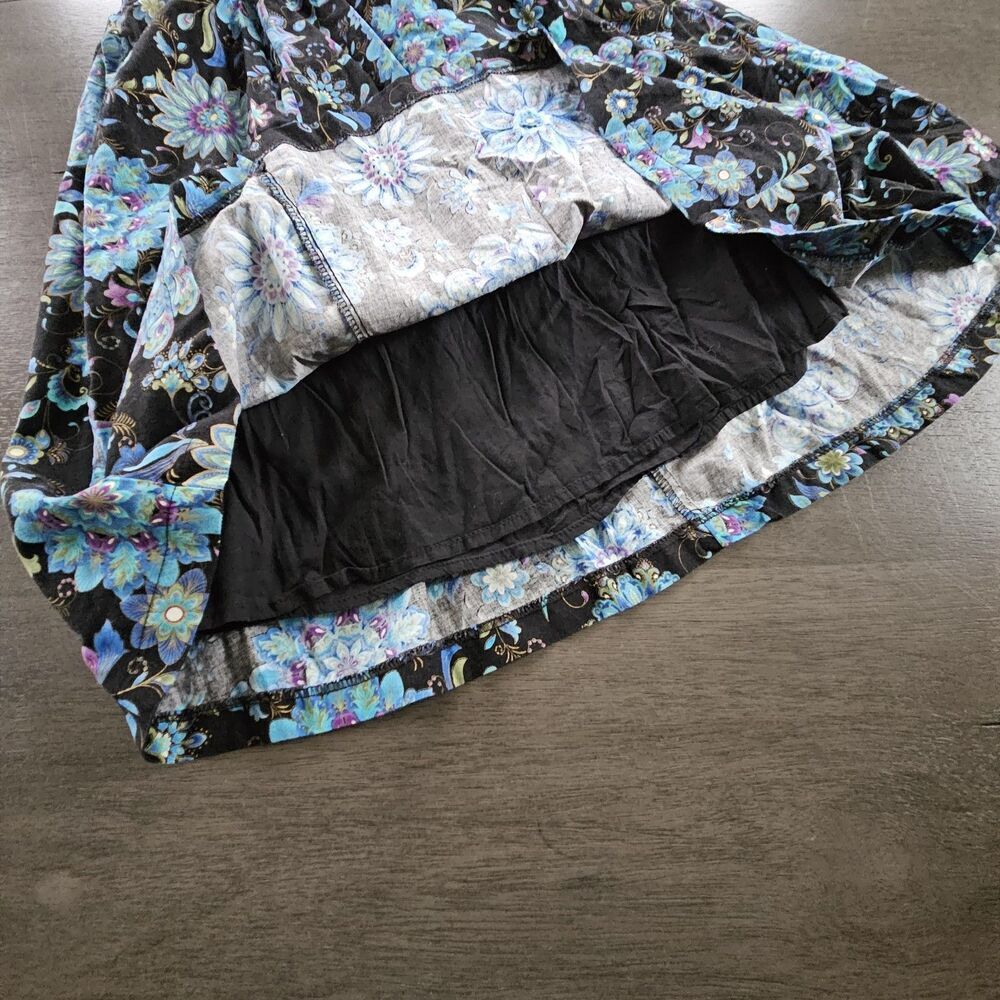 ModCloth Womens S A-line Skirt Dark Floral Blue Pockets Retro Rockabilly Lined - Picture 8 of 8